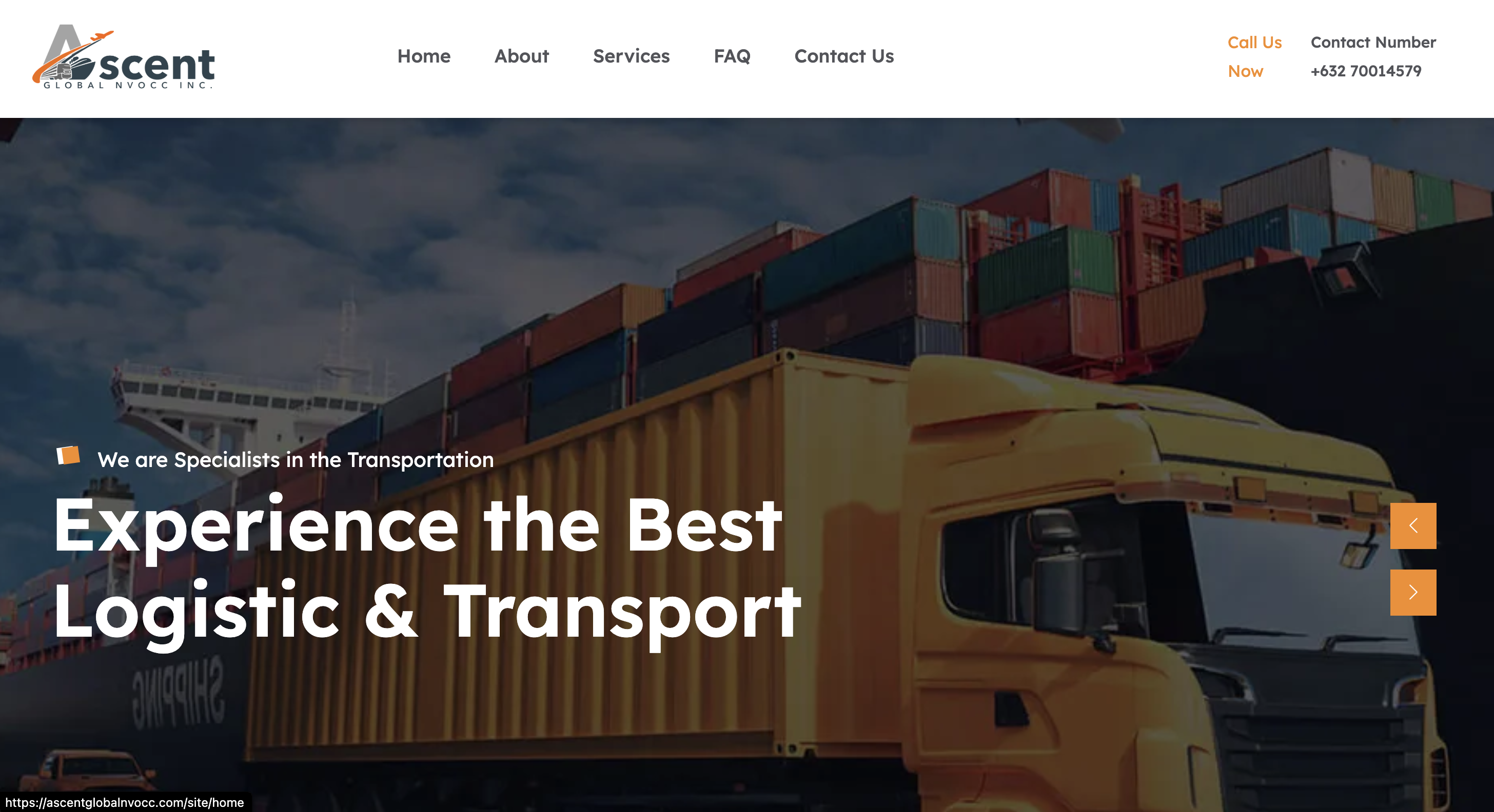 Ascent Global NVOCC Logistics Website