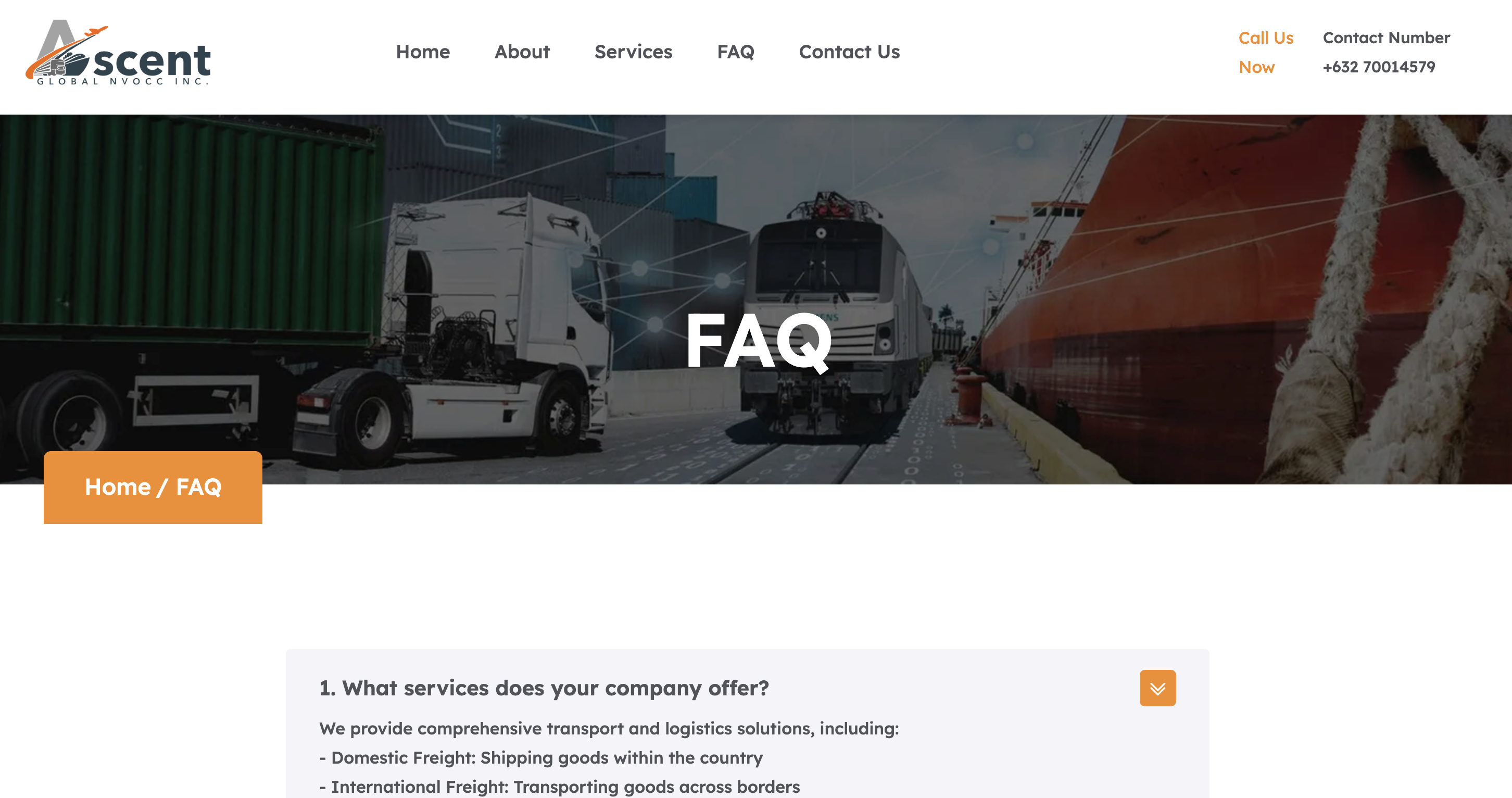 Ascent Global NVOCC FAQ Page
