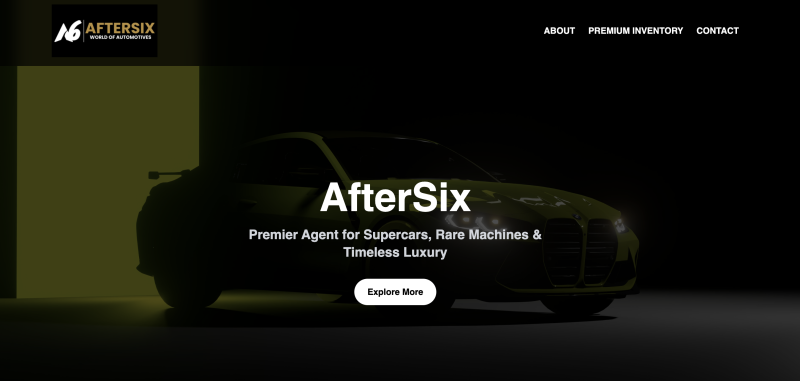 AfterSix Premier Luxury Car Agent Website
